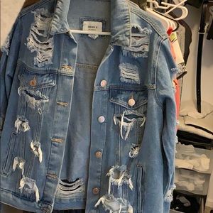 Forever 21 oversized distressed jean jacket